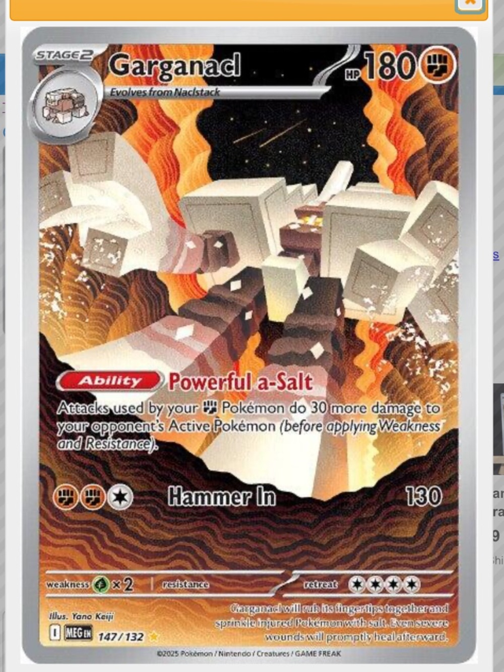 Garganacl #147 Pokemon Mega Evolution